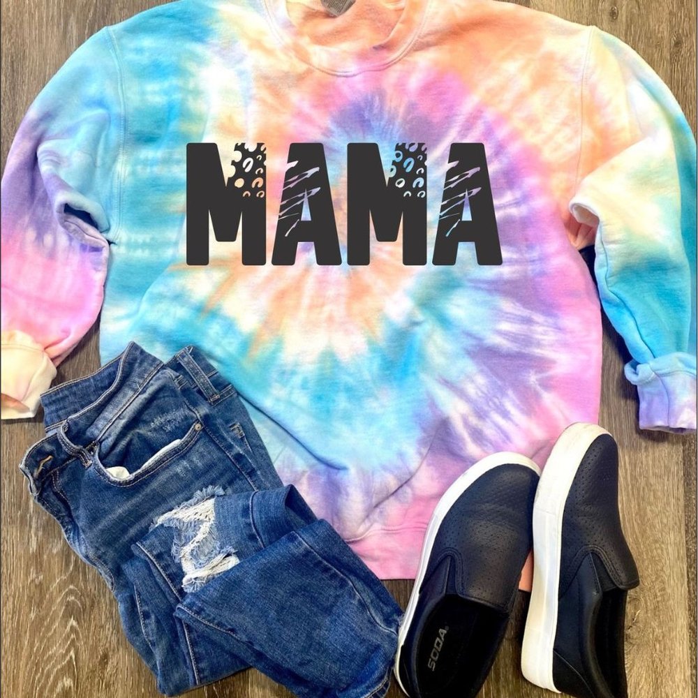 Wild "MAMA" Sherbert Tie Dye Sweatshirt